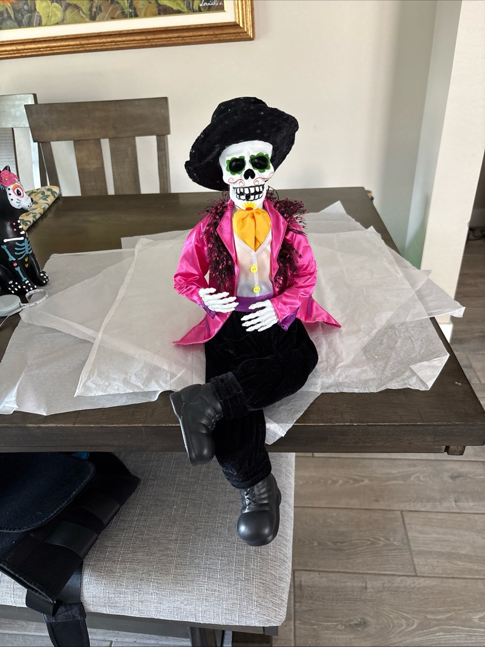 Skeleton Self Sitting Man Halloween Decoration 23”